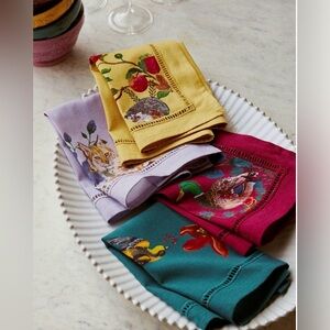NWT Anthropologie Nathalie Lete Marais Napkin Set